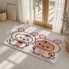 Cartoon B-Bubu Dudu Floor Mat Flannel Rug Non Slip Absorbent Soft Washable For Entryway Hallway Bathroom Kitchen Decor