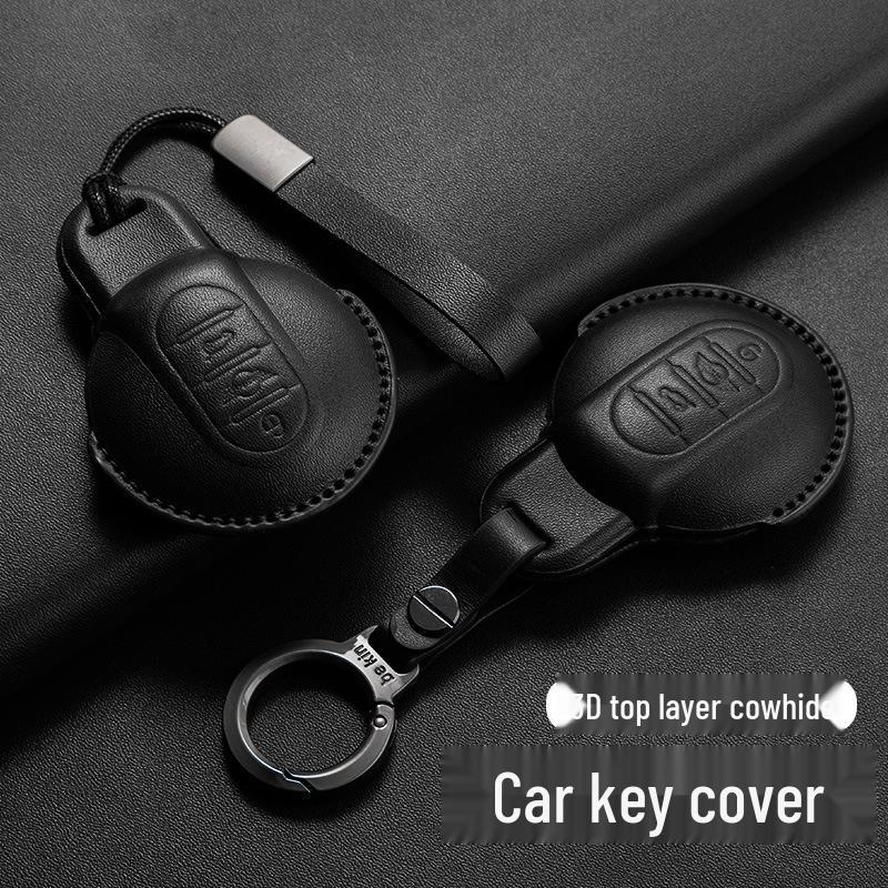 Чехол для ключа BMW MINI Cooper (F54/F55/F56/F60) - Красный цвет финика Натуральная кожа