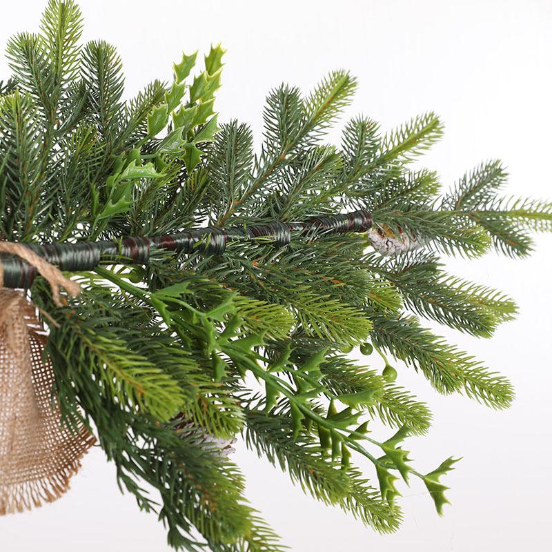 60 см Рождественское настенное украшение Имитация рождественской елки Окно Дверь Настенный подвесной венок Ротанг Половина елки Настенный подвес