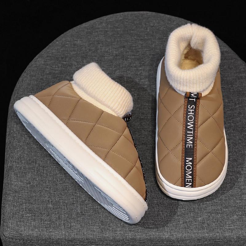Модная зимняя домашняя обувь Повседневная Сохраняющая тепло Толстая подошва Уличная обувь Эластичная Мягкая Удобная Новая Универсальная Нескользящая Износостойкая