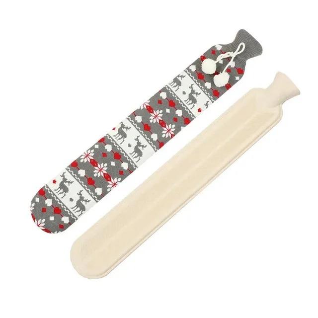 Long Hot Water Bottles Bag Removable Cover Extra Long Rubber Hot Water Bottle Waist Hand Foot Warmer Winter Essential Items