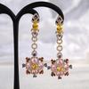 Модные эффектные висячие серьги с кисточками для свадебной вечеринки, серебро 925 пробы, иглы, кубический цирконий, красочные ювелирные изделия, позолоченные