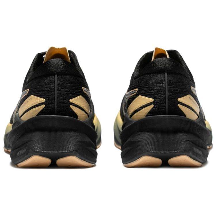 Asics Novablast 3 Lite-Show Comfortable Fabric Synthetic Leather Durable Breathable Low-Top Casual Running Shoes Women Sneaker Black Gray 1012B542-001