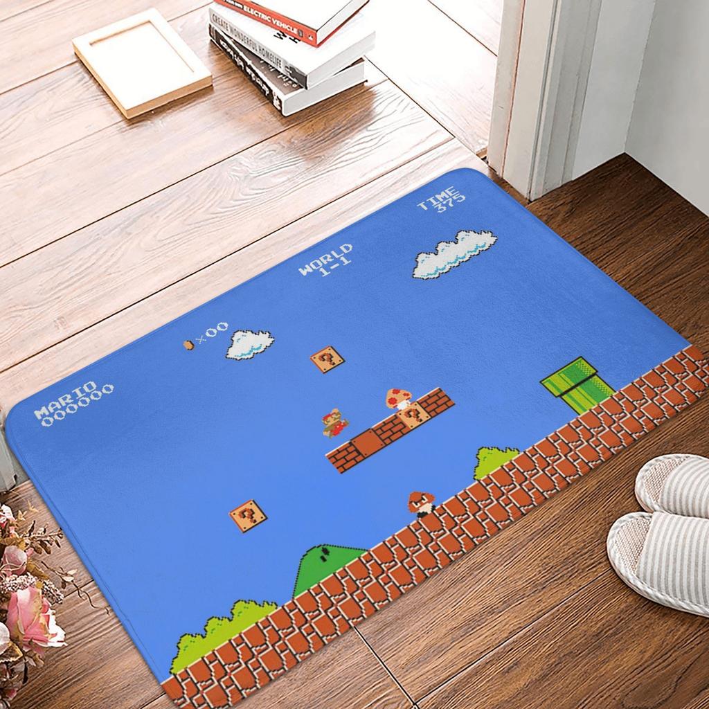 M-Marios Super Bros Front Door Floor Entrance Mat Outdoor Bathroom Kitchen Doormat Garden Carpet Rug