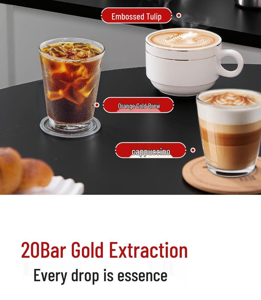 Итальянская эспрессо-кофемашина 20 бар: Полуавтоматическая, двойная экстракция, горячая и холодная, со встроенной кофемолкой для домашнего использования