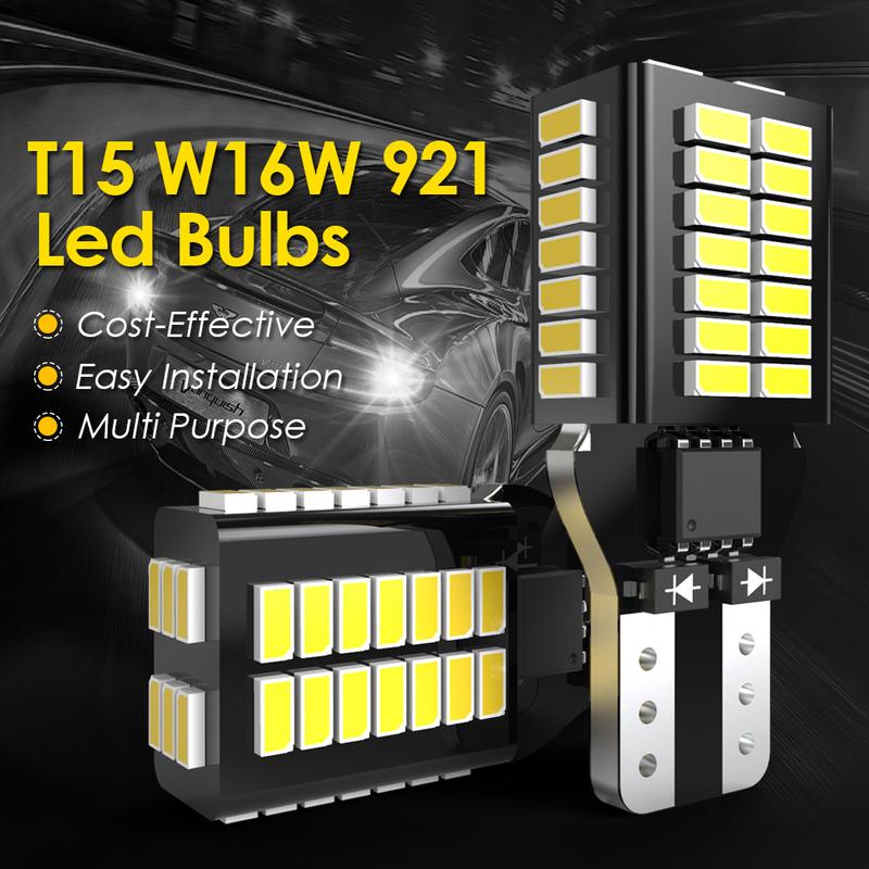 2x T15 W16W 921 Led Bulbs Canbus Reverse Super Bright Back Up Light White For Seat Alhambra MK2 Ibiza MK5 KJ 2017- Ateca