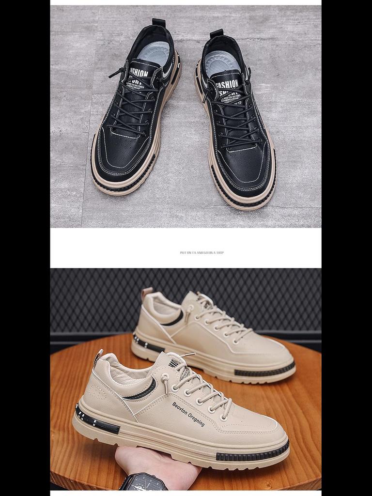 Мужские водонепроницаемые кожаные кроссовки для бега — коллекция весна 2024 г.: Универсальная спортивная и повседневная обувь