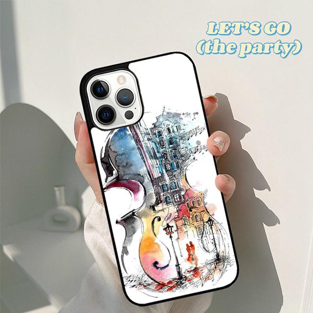 Осенняя Готическая Девушка Скрипка Акварель Чехол для Телефона для iPhone 17 Air 16 16e 15 12 11 13 14 Pro Max Plus Coque