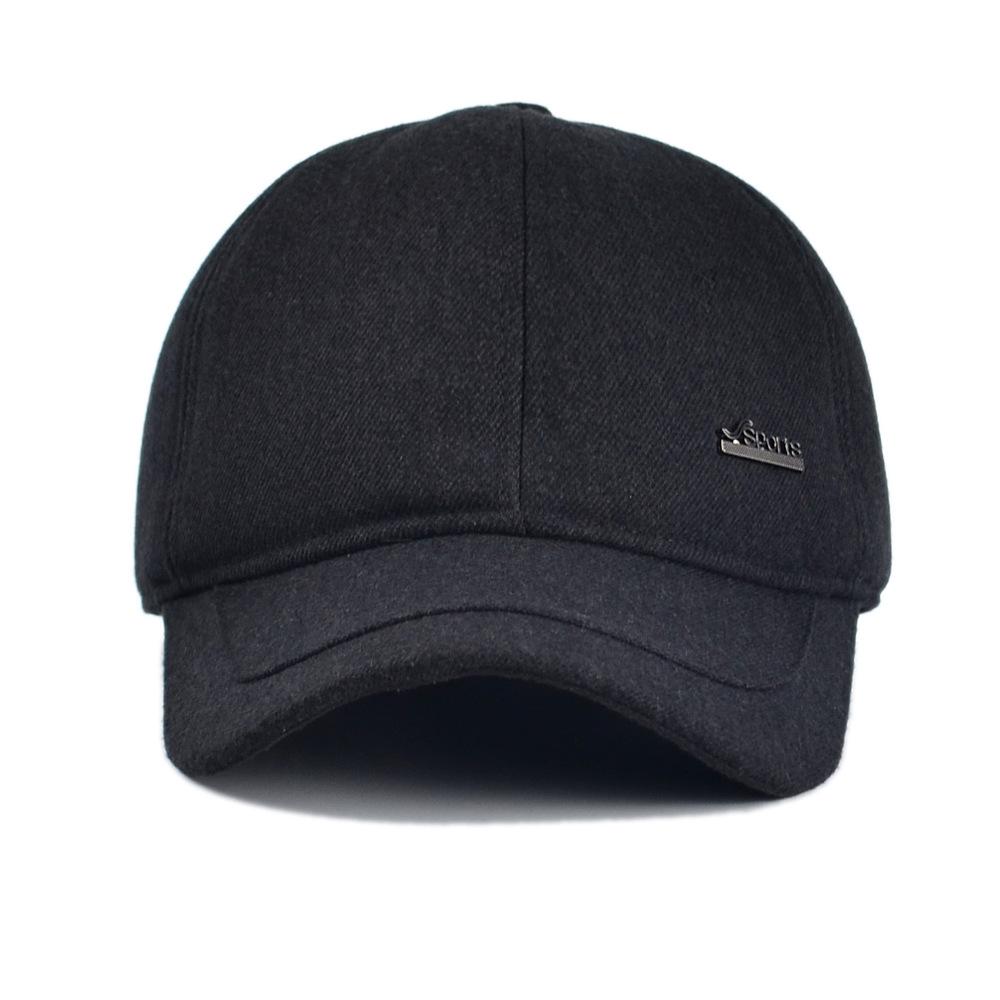 Мужская зимняя шерстяная бейсболка для людей среднего и пожилого возраста - утолщенная бархатная подкладка для дедушки