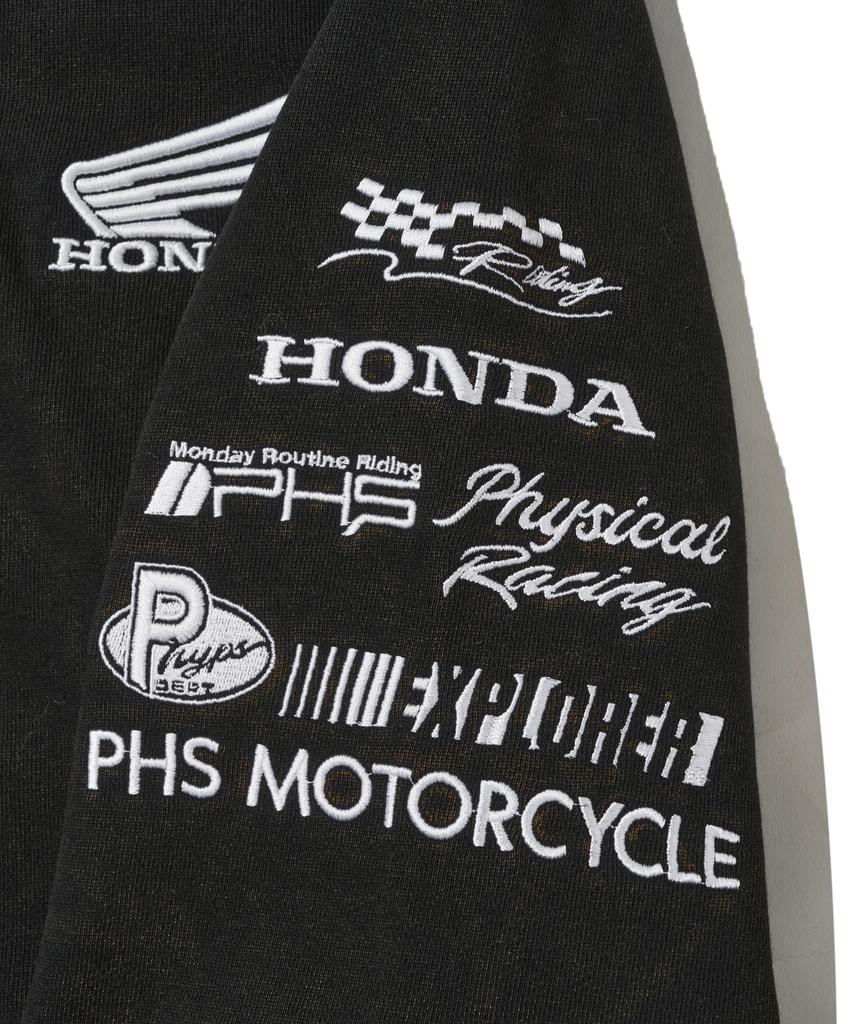 Phyps Мотоциклетная толстовка Honda Racing с капюшоном и молнией_Черная