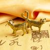 Ретро латунная мультяшная статуэтка персидской кошки, настольное украшение, металлические милые фигурки маленьких животных, миниатюры, аксессуары для украшения дома