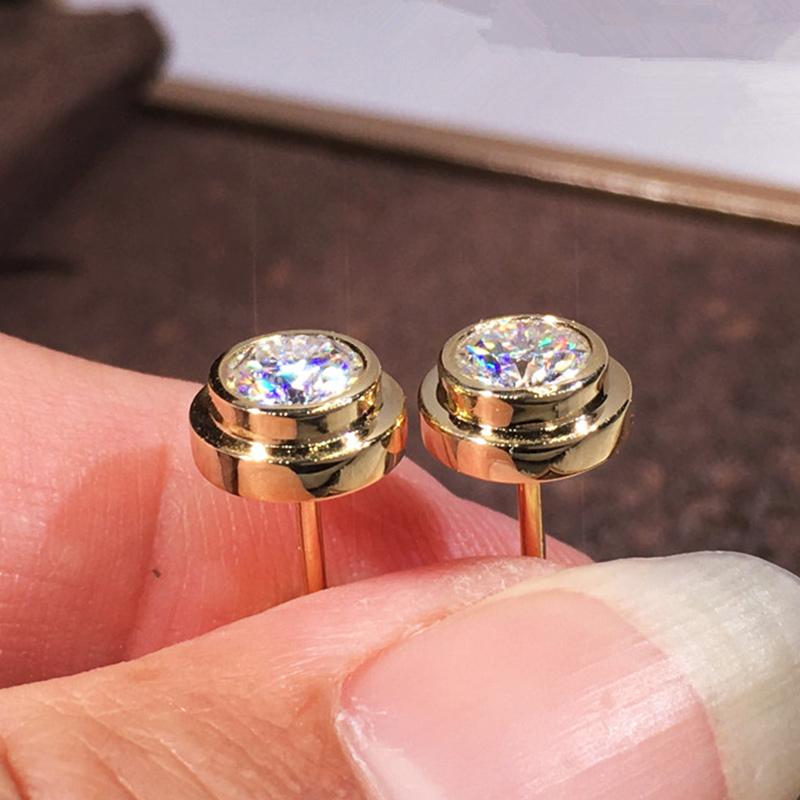 Серьги-гвоздики Huitan Contracted Design, женские повседневные аксессуары, золотые блестящие циркониевые серьги-гвоздики для женщин