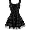 Gothic Style Dress Women Sleeveless Cross Lace Up Slim Waist Short Medieval Cosplay Costumes S-5Xl