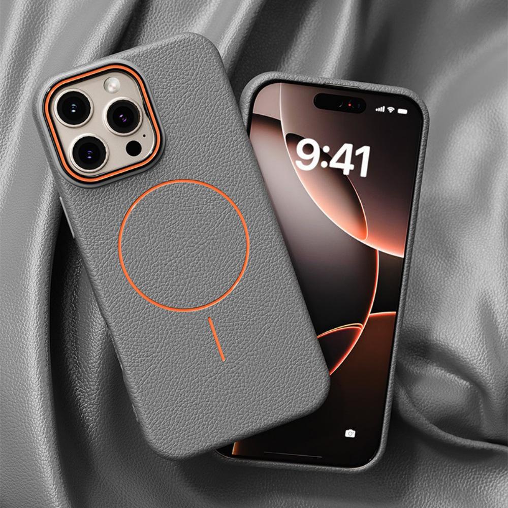 Кожаный чехол для телефона Apple 17 Promax для IPhone 16 Роскошная магнитная защитная крышка 15 Противоударный чехол