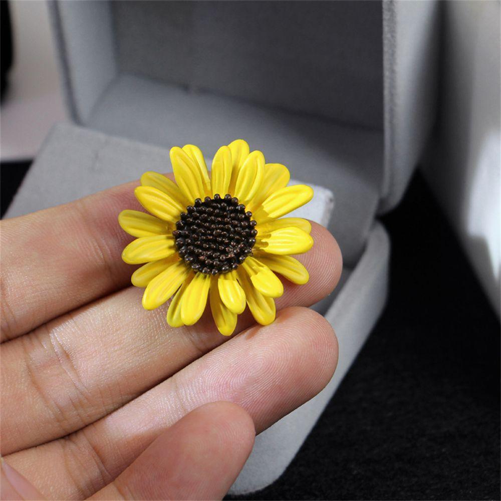 Сплав Модные украшения Красивая брошь в винтажном стиле Цветок маргаритки Желтая брошь-подсолнух Эмаль