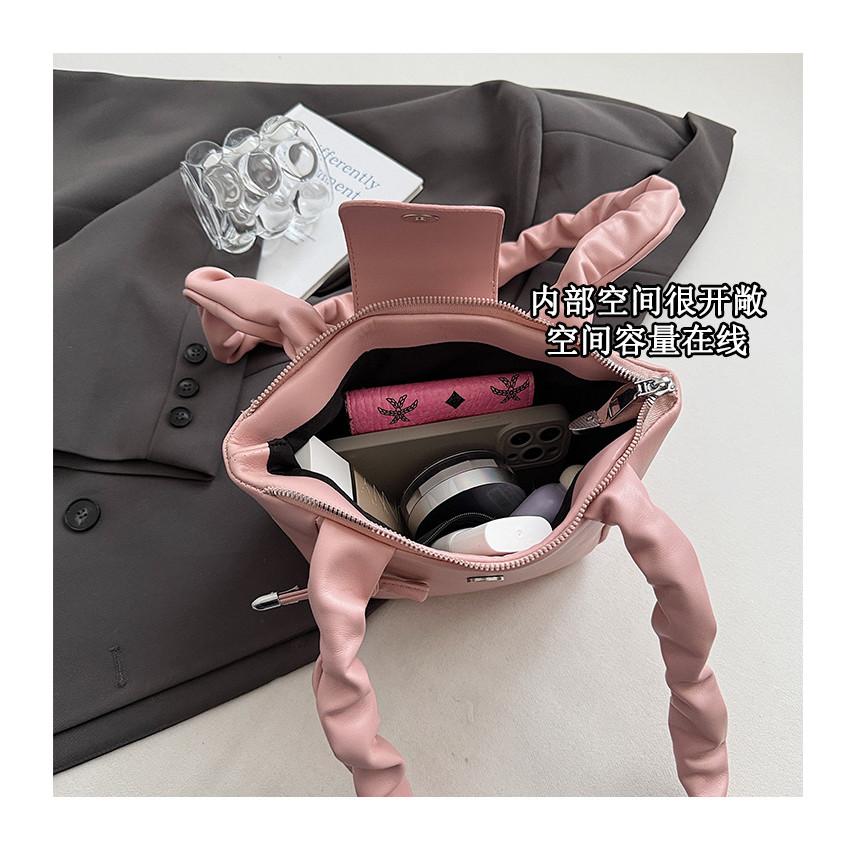 IELGY Ladies Shoulder Bag Pleated Portable Bow Portable Bucket Bag