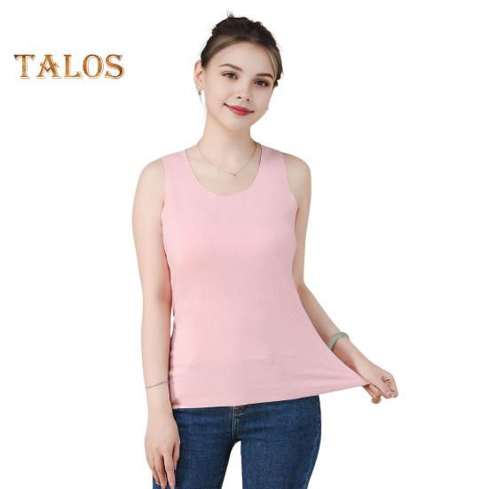 Зимний женский терможилет бесшовный двухсторонний плюшевый быстро фиксирующийся на температуре круглый вырез облегающий эластичный безрукавный внутренний костюм майка