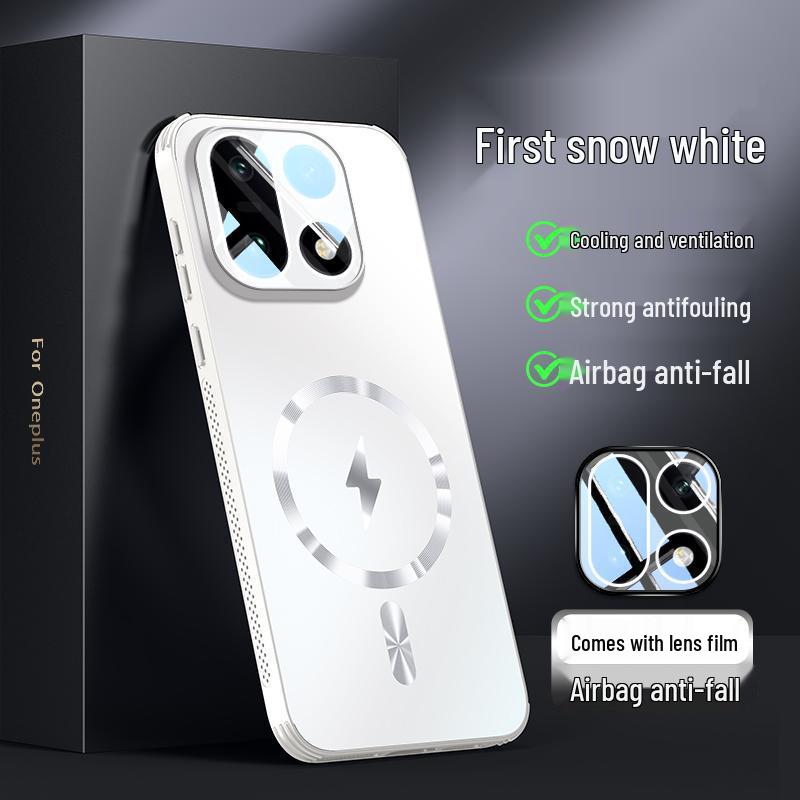 Чехол для телефона OnePlus 15 с защитной пленкой для объектива - Полное покрытие, Матовый, Противоударный, Теплоотводящий, Магнитный, Легкий