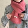 Утепленный шарф из смесовой шерсти для женщин на зиму Мягкий Модный и универсальный Теплый Однотонный вязаный шарф