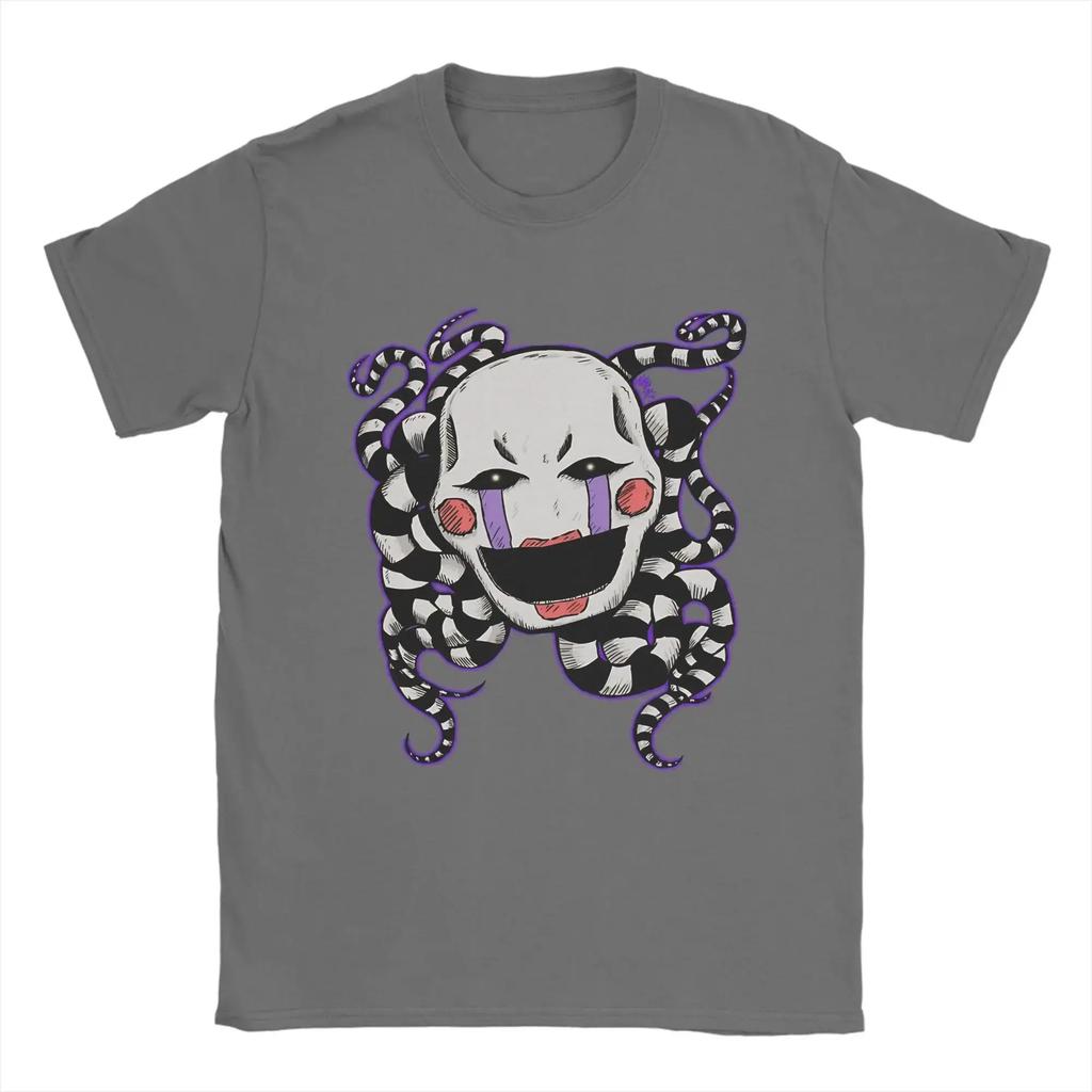 FNAF В Фредди Хлопковые Футболки Винтажные Футболки Y2k Кукла Марионетка Футболка Повседневная Свободная Футболка Потрясающая С короткими рукавами Унисекс