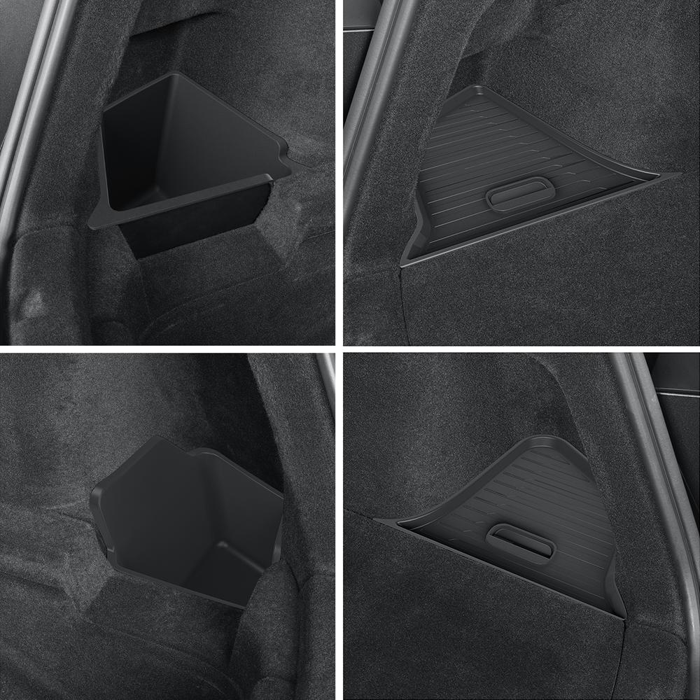 Trunk Organizer For Tesla New Model Y Juniper Launch Refresh Rear Trunk Storage Bins Side Box Organiser Tpe Accessories