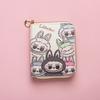 Labubu Small Wallet Girly Short Cute Folding Card Holder Student Small ID Wallet Coin Purse