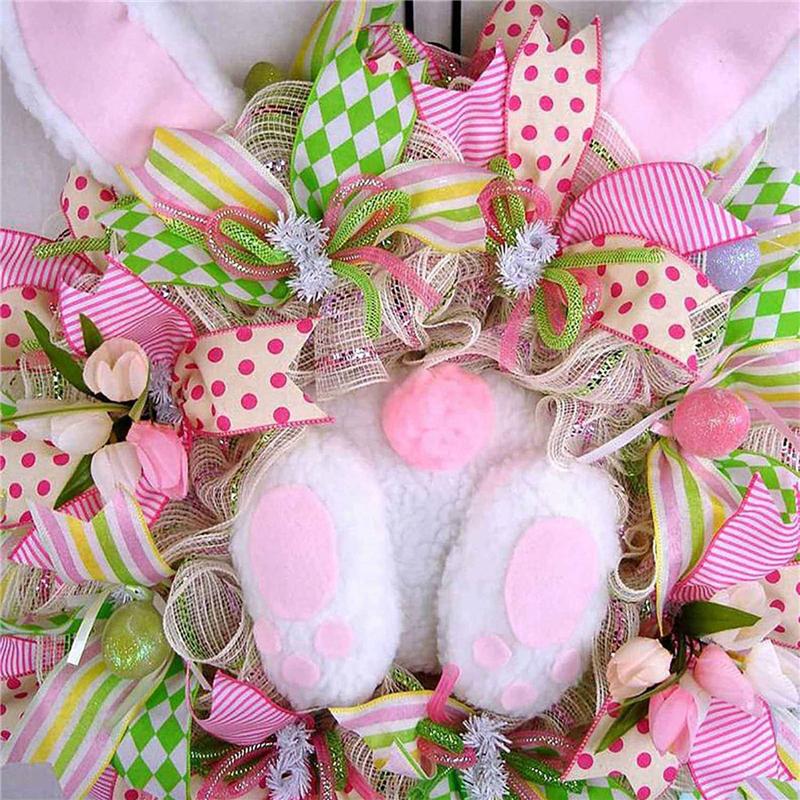 CYCLI-2X Easter Wreaths For Front Door, Wreaths With Bunny Ears, Spring Easter Wreaths Garland Easter Decor
