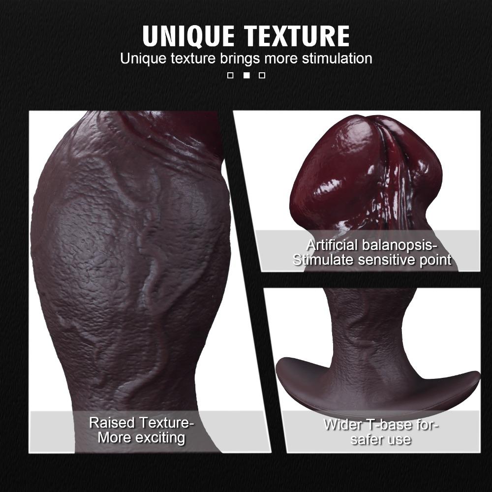 Реалистичный дилдо с гигантской грибовидной головкой - Силиконовый мягкий анальный/вагинальный дилататор, носимая SM секс-игрушка для женщин