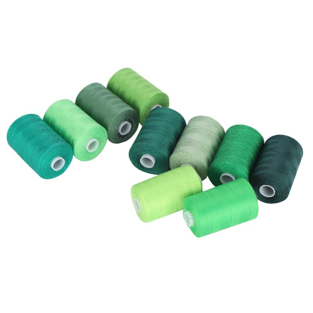 10pcs Green Color Polyester Sewing Thread Polyester Sewing Machine Thread Quilting