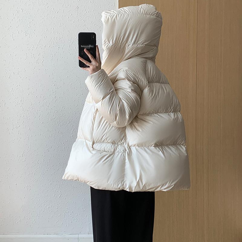 Cloud Puff Premium Sense 90 White Duck Down Hooded Down Jacket Women 2024 New Thickened Small Bread Jacket Tide