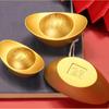 Pure Copper Gold Ingot Solid Desktop Ornaments Simulation Treasure Bowl Ornament  Living Room