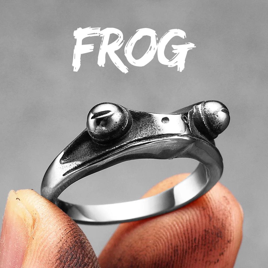 Мужские кольца Frog Prince из нержавеющей стали для женщин, ювелирные изделия в стиле панк-рок, классные вещи, новые модные аксессуары для пар, подарок