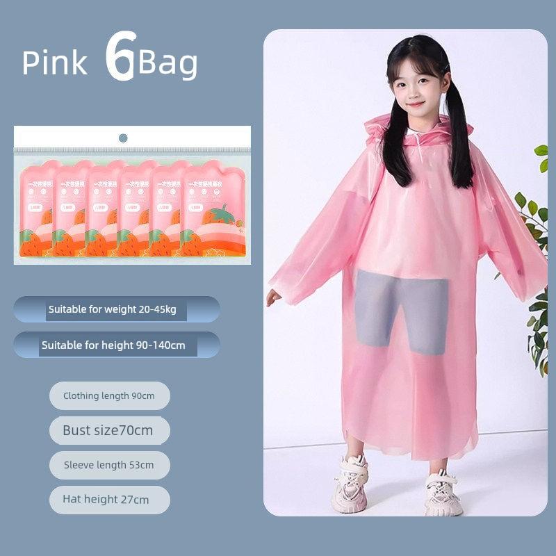German Disposable Raincoat for Children, Suitable for Carrying School Bags, Outdoor Hiking, Long Version, Thickened, Full-Body Storm-Proof Rain Poncho