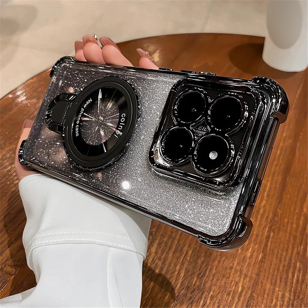 Glitter Shockproof Phone Case For Motorola Edge 60 50 Fusion Pro NEO G14 G24 G34 G54 G84 G52 G10 Magnetic Bracket Holder Cover