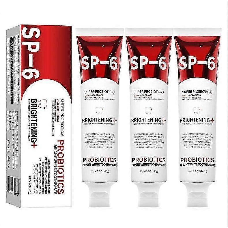 3Pcs SP-6 Probiotics WhiteningToothpasteBrightening &Stain Removing Toothpaste 140g