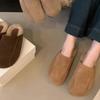 Мода 2025 Осень/Зима Новый Стиль Одношаговые На плоской подошве Универсальные Повседневные Ретро Баотоу Полушлепанцы Женские Пушистые Шлепанцы