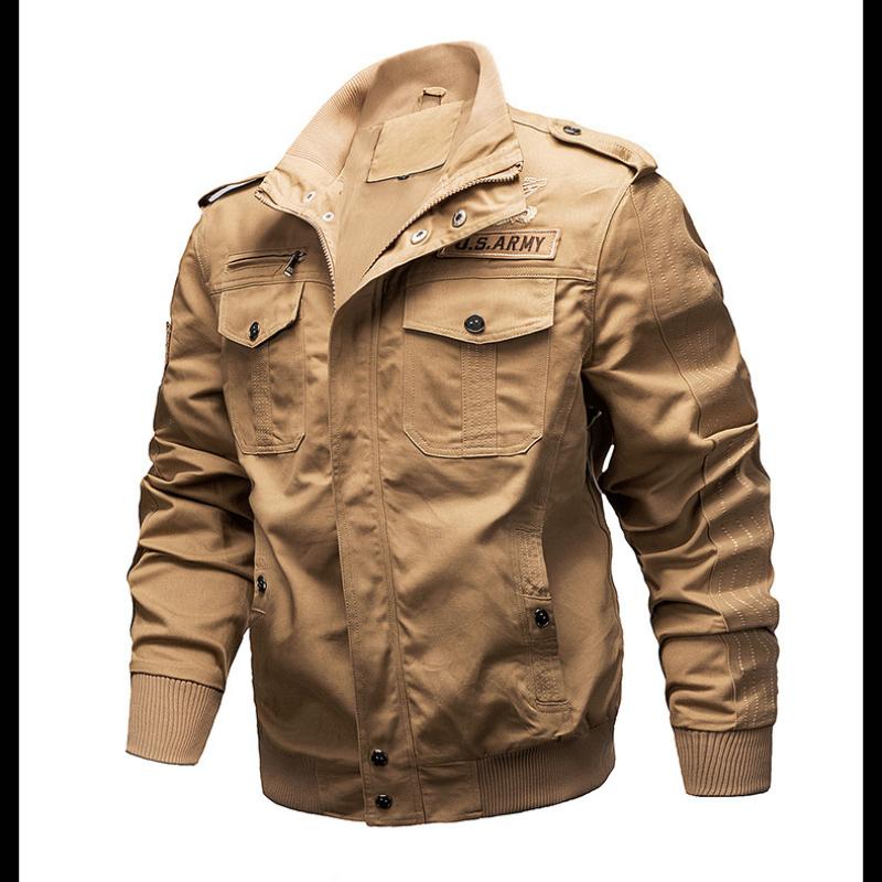 Spring and Autumn Men's Jackets Pure Cotton Military Thin Jackets Large Size