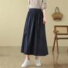 Юбка до половины тела, женская летняя повседневная универсальная эластичная женская юбка, свободная удобная плиссированная юбка большого размера
