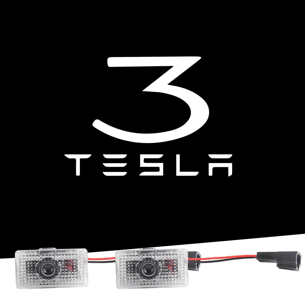 Автомобильная наклейка 2025 Горячая 2 шт. Для Tesla Model 3 Model S Model X Автомобильные лампы-проекторы на дверь с приветственным светом HD