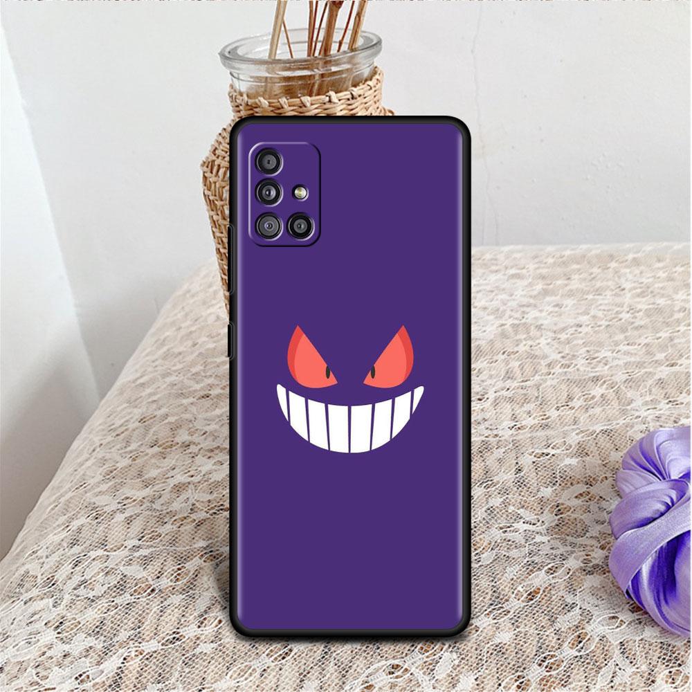 Чехол для Samsung Galaxy A52 A12 A32 A51 A21s A71 A13 A53 A22 A31 A72 A03 A02s A41 черный чехол для телефона забавный покемон генгар