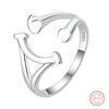 Simple Smile Symbol Openwork Geometric Couple Ring For Women 100% Original Sterling Silver Engagement Bridal Gift Jewelry