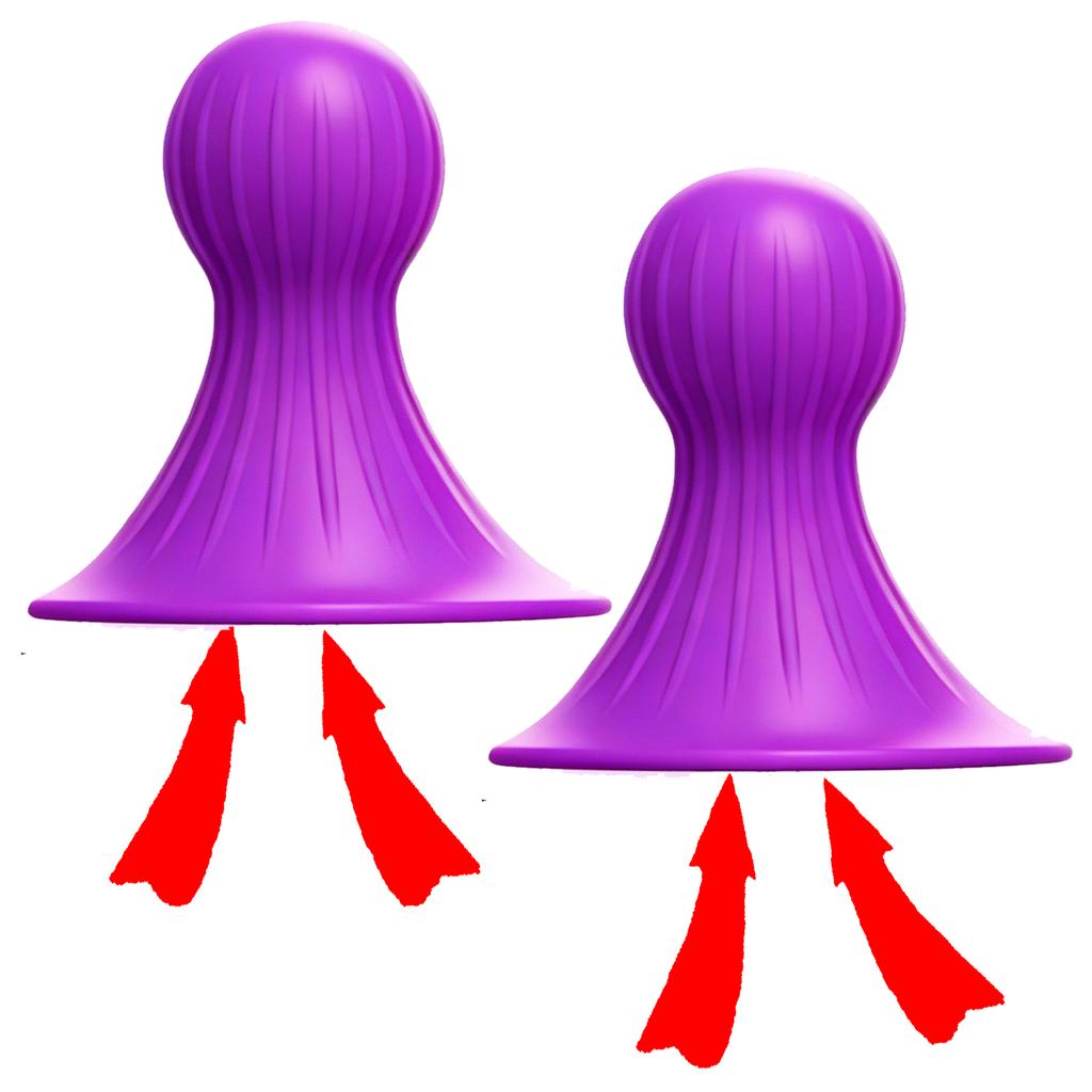 Soft Silicone Breast Nipple Suckers - Strong Vacuum Suction Pump Toy Sensitive Nipple Play for Couples Women