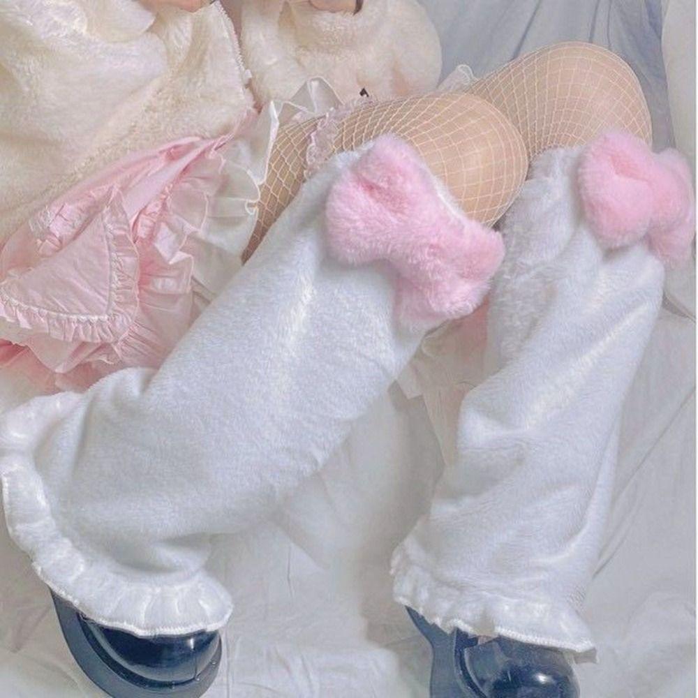 Plush Leg Warmers Winter Warm Y2K Foot Cover Kawaii Leg Cover Lolita