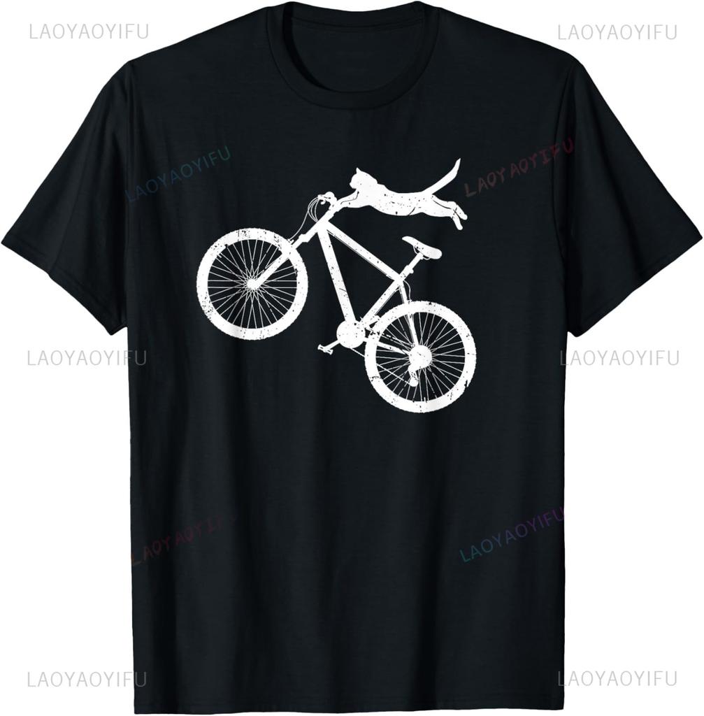 Funny Cat Riding BMX Art for Unisex Women BMX Bike BMX Lover TShirt Unisex Clothing Tops Graphic T Shirts Camisas Streetwear