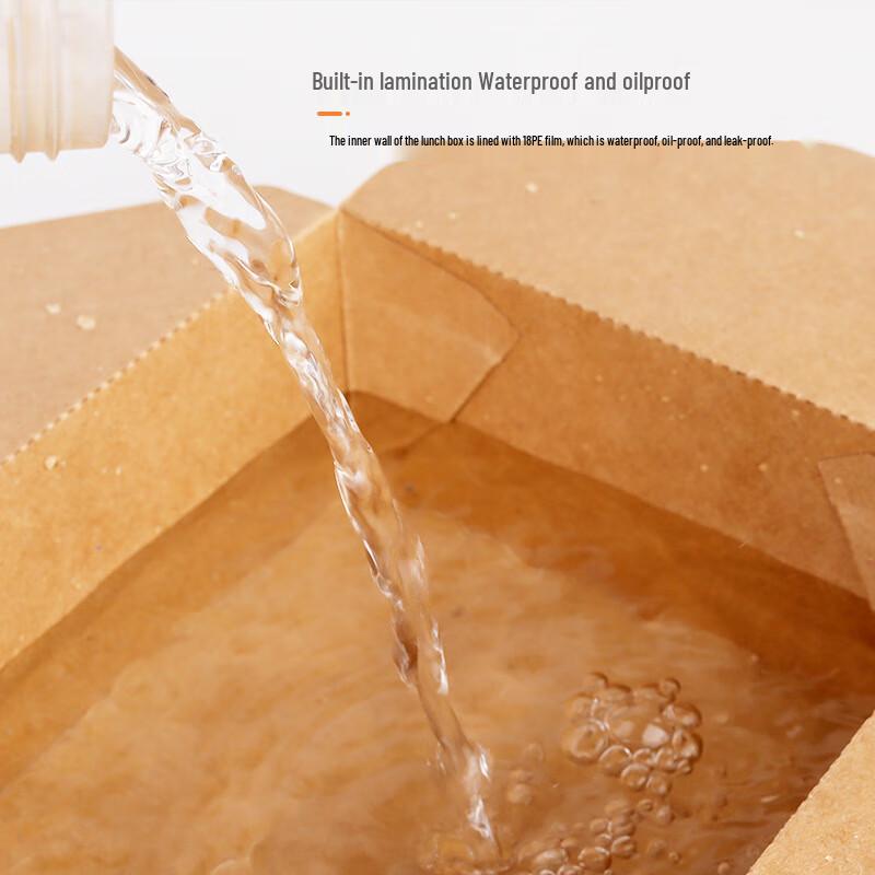 Commercial 1400ml Kraft Paper Takeaway Food Containers