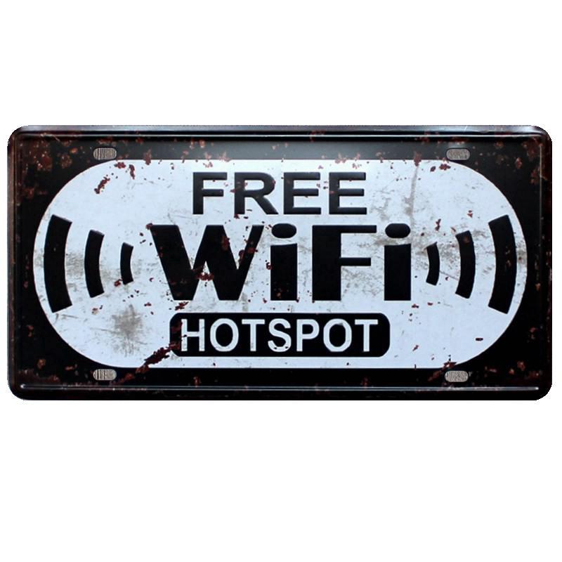 Бесплатный Wi-Fi внутри, винтажные металлические пластины, автомобильный клуб, паб, бар, вечерние инструменты для украшения стен, металлические таблички, наклейки на стену