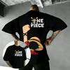 Мужская футболка с аниме OnePiece Луффи, унисекс, высокое качество, хлопок, короткий рукав, классическая, стильная, повседневная, уличная одежда, оверсайз