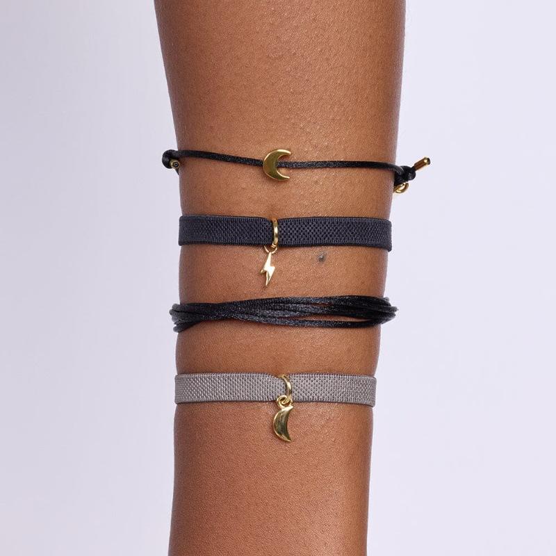 Bracelet Stainless Steel Love Pentagram Pendant Braided Rope Bracelet Electroplating 18K Gold Color Retention