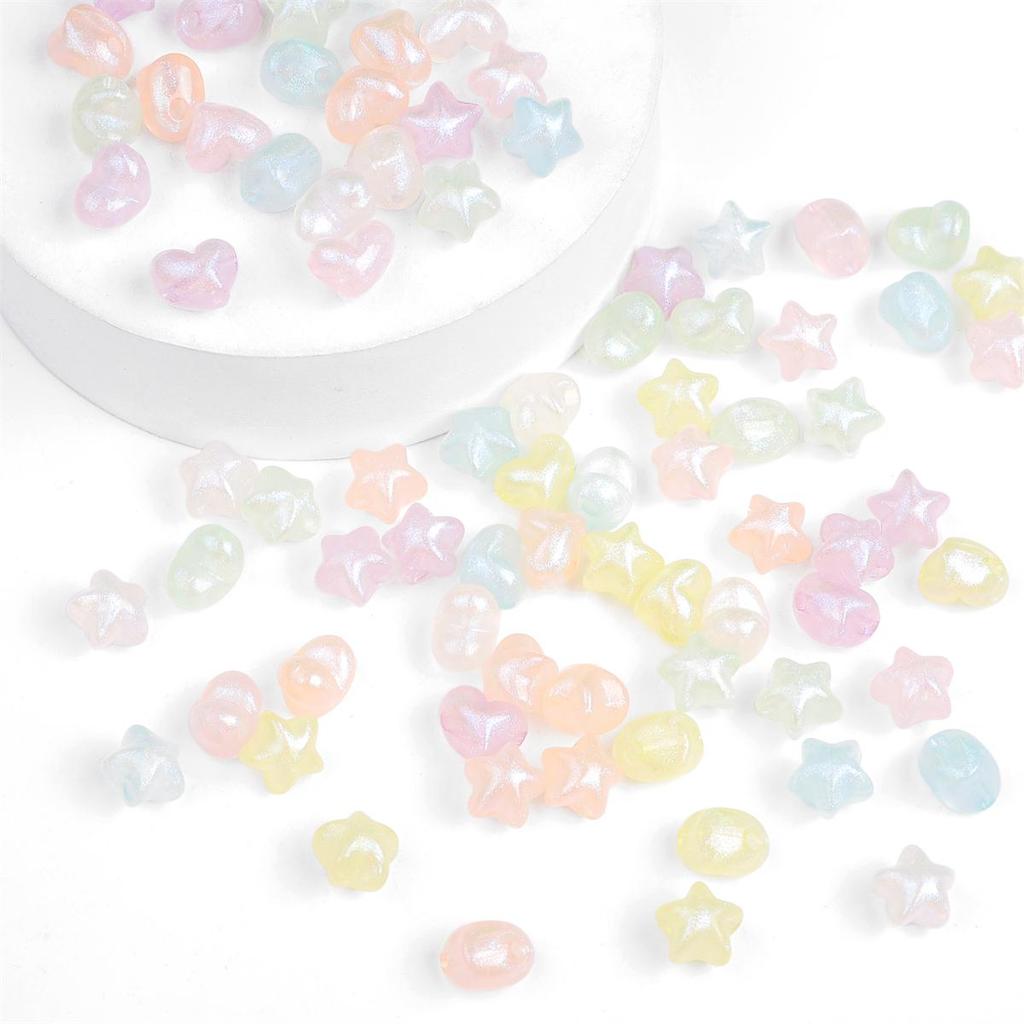 35-50 шт./пакет, 11 мм, пластиковые акриловые бусины в виде звезды и сердца для ожерелья, браслета, бусины для изготовления ювелирных изделий своими руками