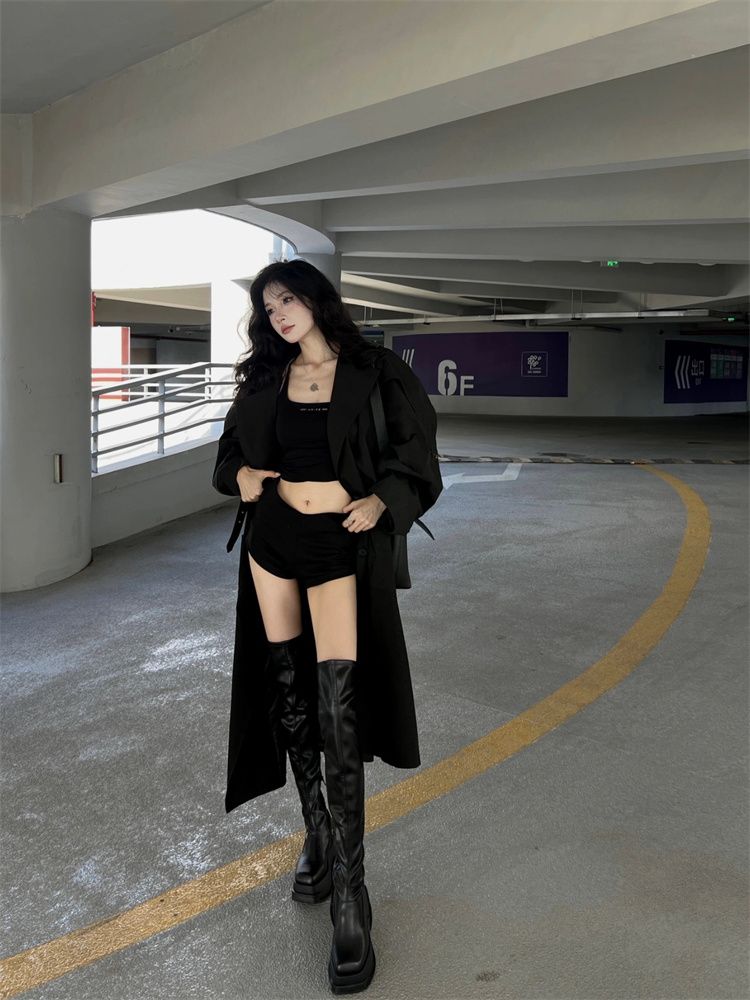 Короткие плюшевые женские сапоги выше колена, модные теплые хлопковые длинные сапоги, элегантные женские туфли на платформе, зимняя женская обувь